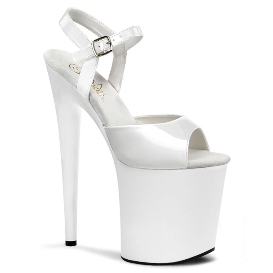 Sandales Bride Cheville Pleaser Flamingo-809 Blanche Femme | JAA-2480933