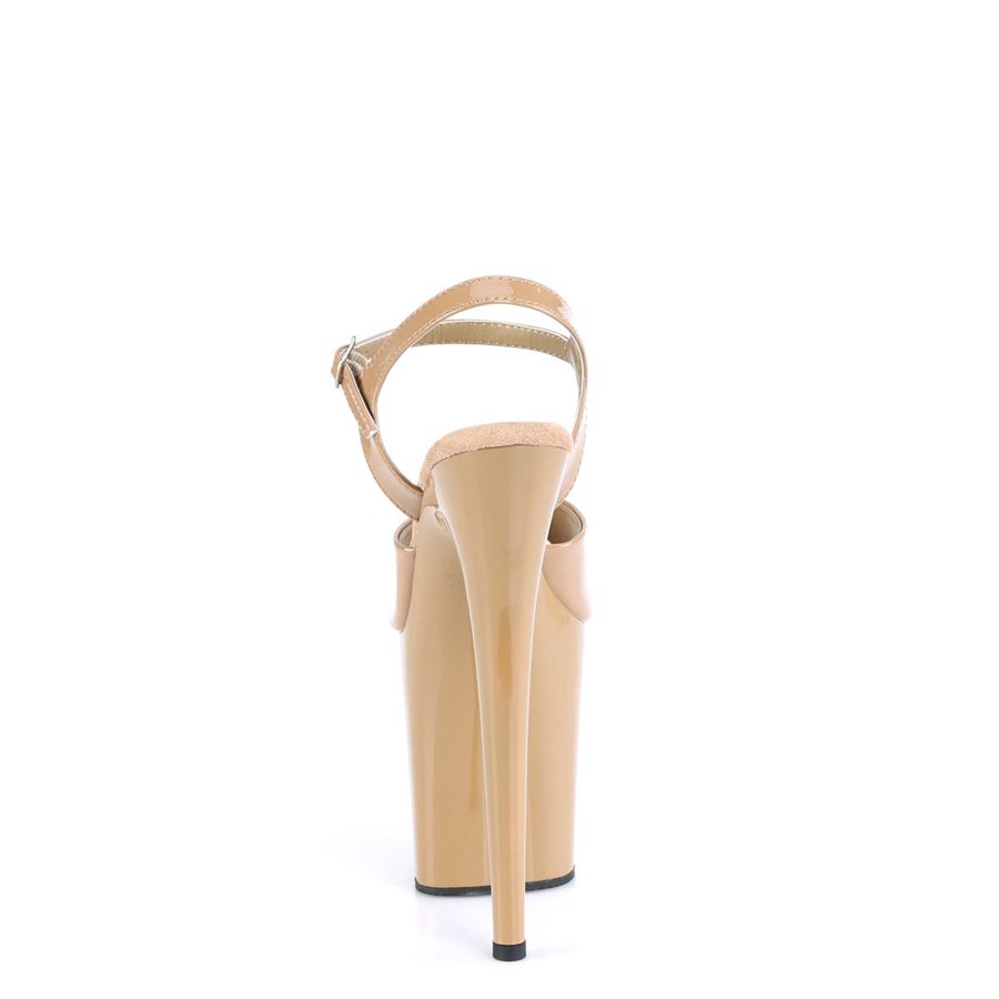 Sandales Bride Cheville Pleaser Flamingo-809 Beige Femme | NAT-2853536