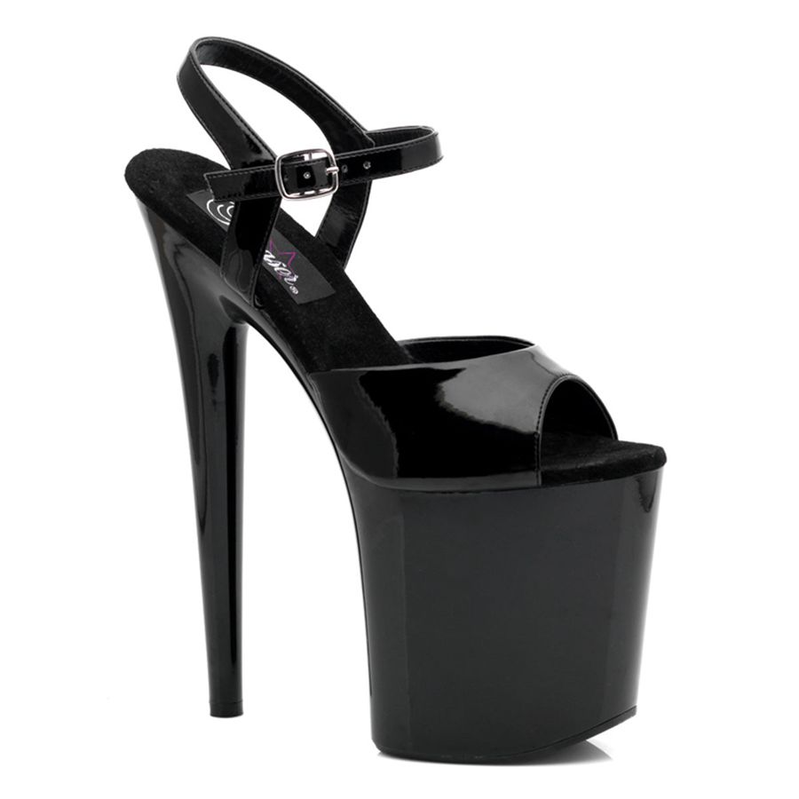 Sandales Bride Cheville Pleaser Flamingo-809 Noir Femme | SKZ-1715164