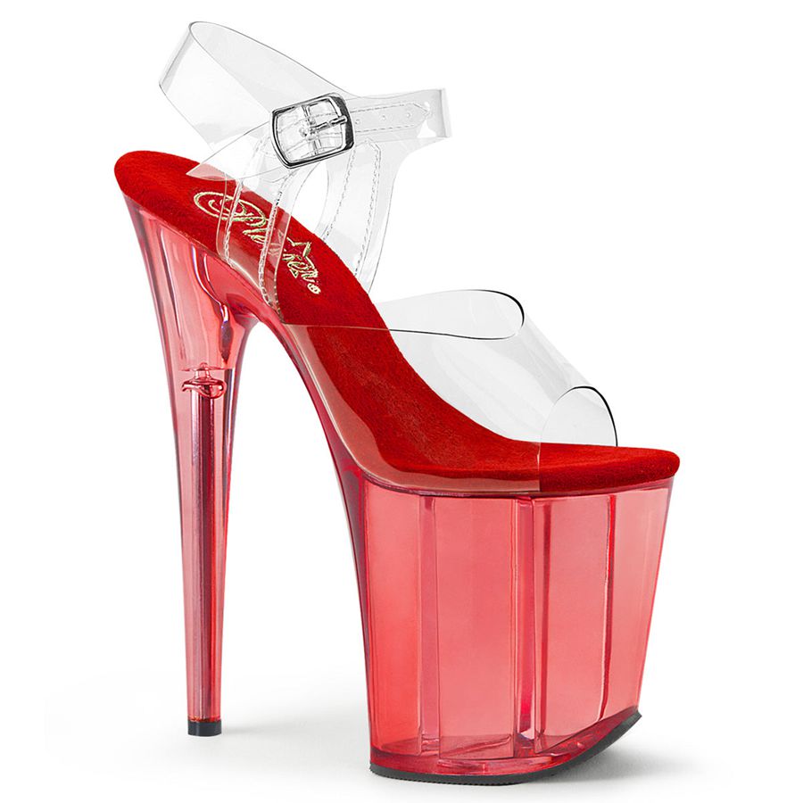 Sandales Bride Cheville Pleaser Flamingo-808T Rouge Femme | CLF-4014895