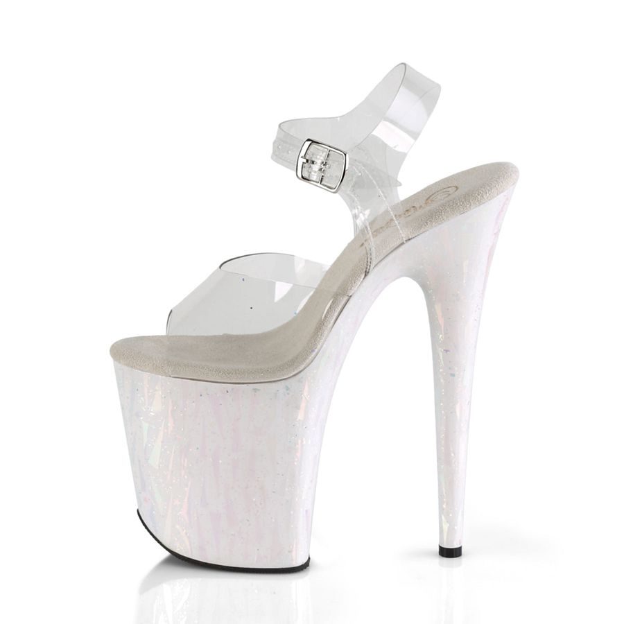 Sandales Bride Cheville Pleaser Flamingo-808SPLA-2 Blanche Femme | AGG-7098587