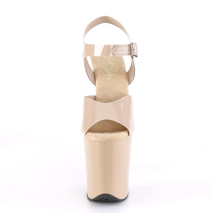 Sandales Bride Cheville Pleaser Flamingo-808N Beige Femme | COM-1315822