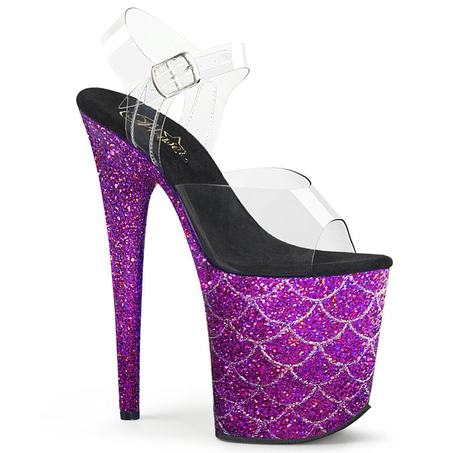 Sandales Bride Cheville Pleaser Flamingo-808MSLG Violette Femme | VYV-6807987