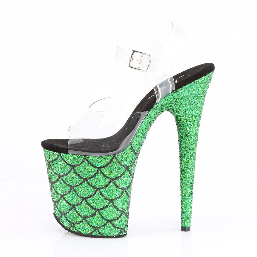 Sandales Bride Cheville Pleaser Flamingo-808MSLG Vert Femme | ONP-2824407