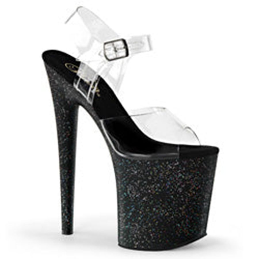 Sandales Bride Cheville Pleaser Flamingo-808MG Noir Femme | WDD-2899204