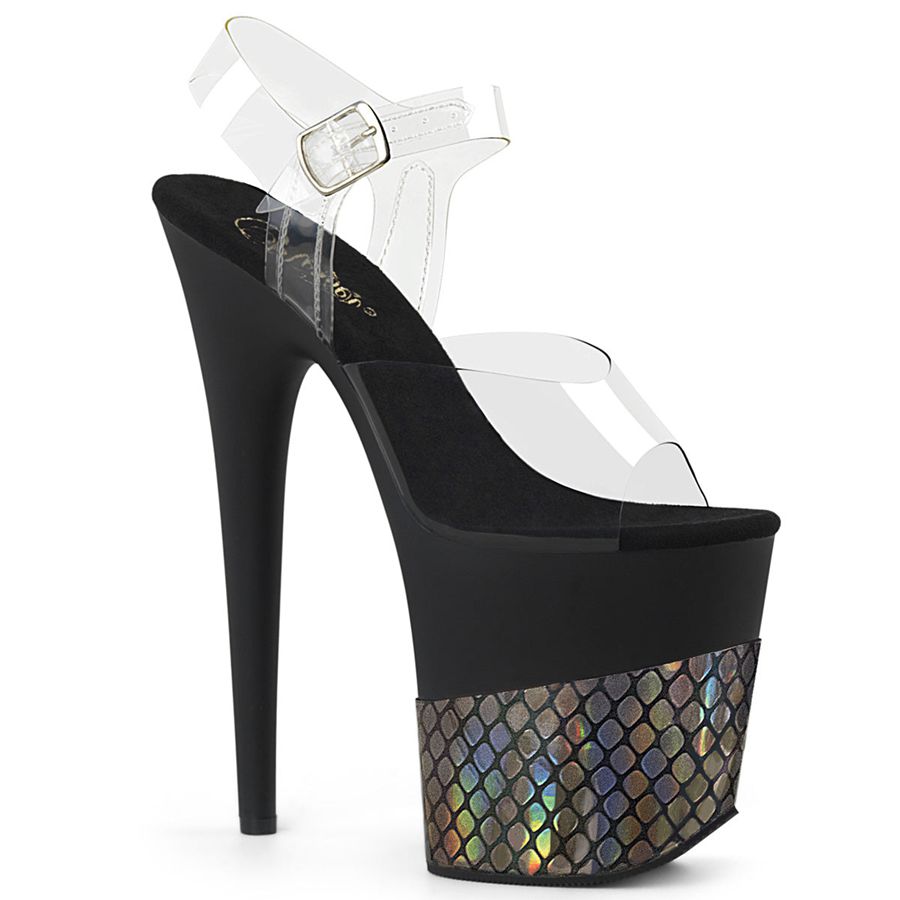 Sandales Bride Cheville Pleaser Flamingo-808HFN Noir Femme | EJT-9369262