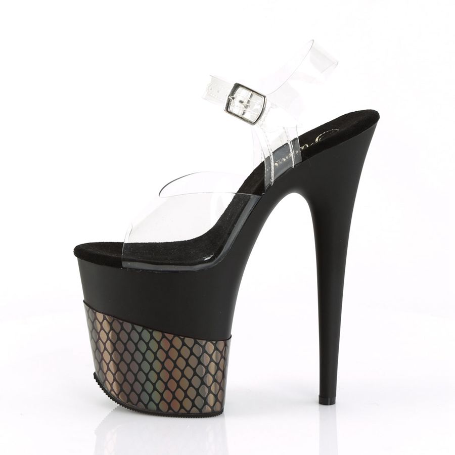 Sandales Bride Cheville Pleaser Flamingo-808HFN Noir Femme | EJT-9369262