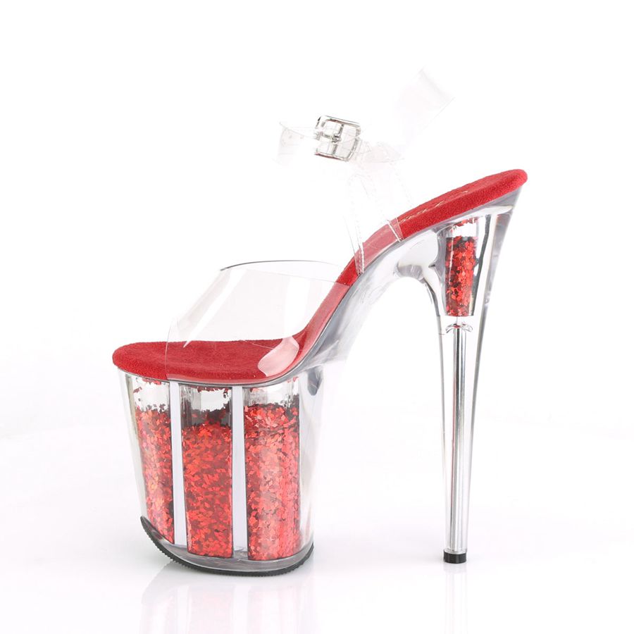 Sandales Bride Cheville Pleaser Flamingo-808GF Rouge Femme | MTM-0732639