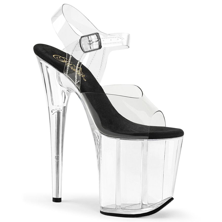 Sandales Bride Cheville Pleaser Flamingo-808 Clear Femme | ZUV-8134472