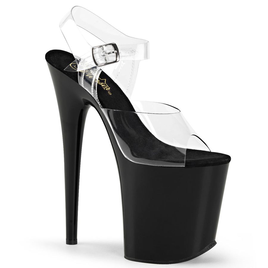 Sandales Bride Cheville Pleaser Flamingo-808 Noir Femme | DOU-1653461