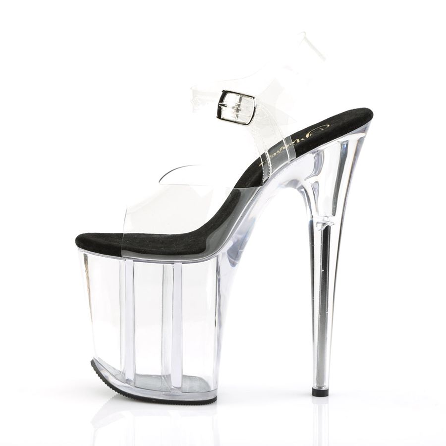 Sandales Bride Cheville Pleaser Flamingo-808 Clear Femme | ZUV-8134472