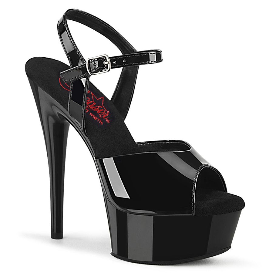 Sandales Bride Cheville Pleaser Excite-609 Noir Femme | VOG-7007185