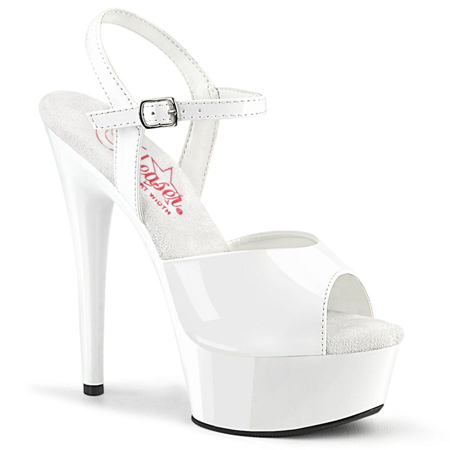 Sandales Bride Cheville Pleaser Excite-609 Blanche Femme | SSH-8757314