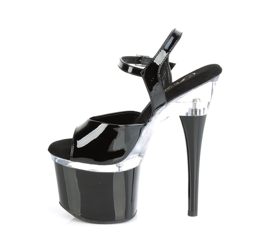 Sandales Bride Cheville Pleaser Esteem-709 Noir Femme | WZZ-4520456