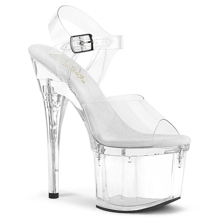 Sandales Bride Cheville Pleaser Esteem-708 Clear Femme | GOJ-4169265