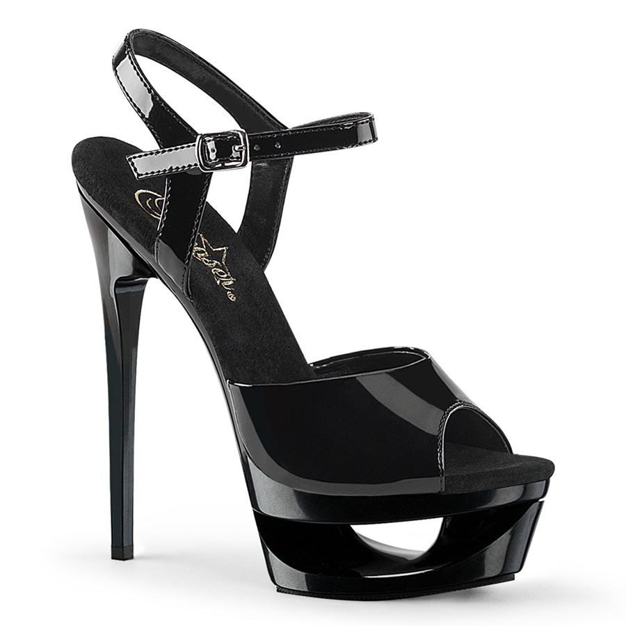 Sandales Bride Cheville Pleaser Eclipse-609 Noir Femme | YNQ-5731158