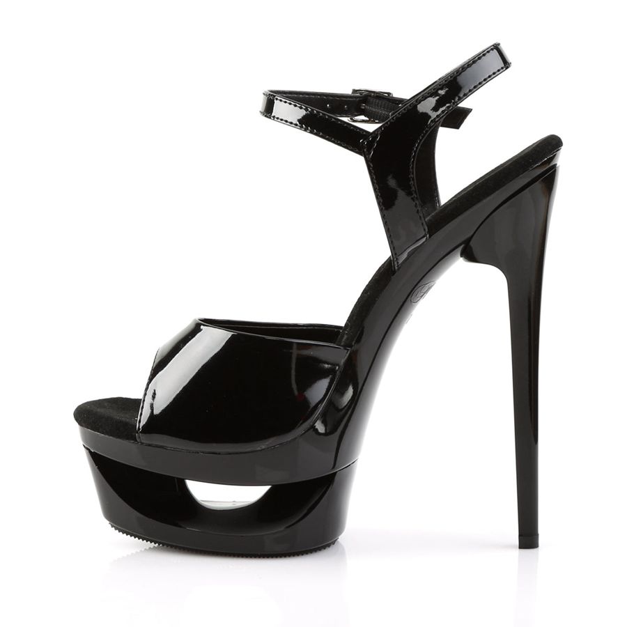 Sandales Bride Cheville Pleaser Eclipse-609 Noir Femme | YNQ-5731158