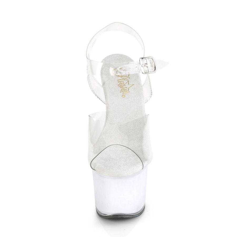 Sandales Bride Cheville Pleaser Echolite-708 Blanche Femme | IPE-1699269