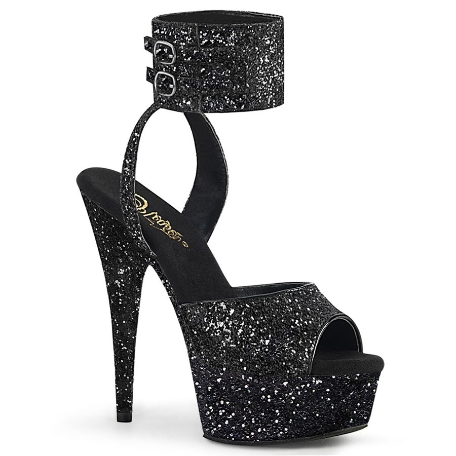 Sandales Bride Cheville Pleaser Delight-691LG Noir Femme | XFI-7252952