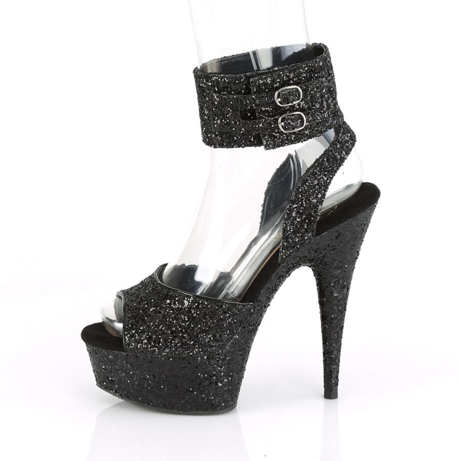 Sandales Bride Cheville Pleaser Delight-691LG Noir Femme | XFI-7252952