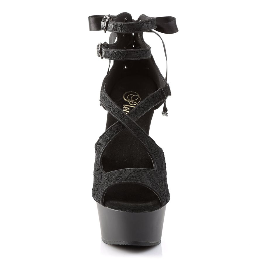 Sandales Bride Cheville Pleaser Delight-678LC Noir Femme | IMF-5195303