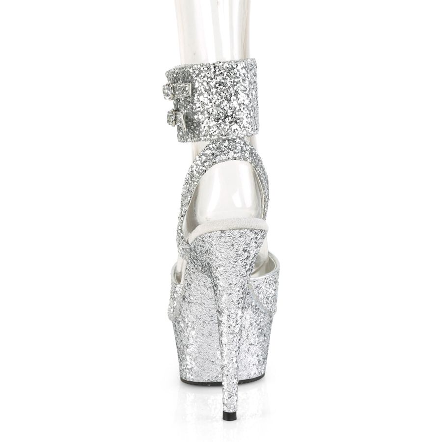 Sandales Bride Cheville Pleaser Delight-691LG Argent Femme | OLU-3933182