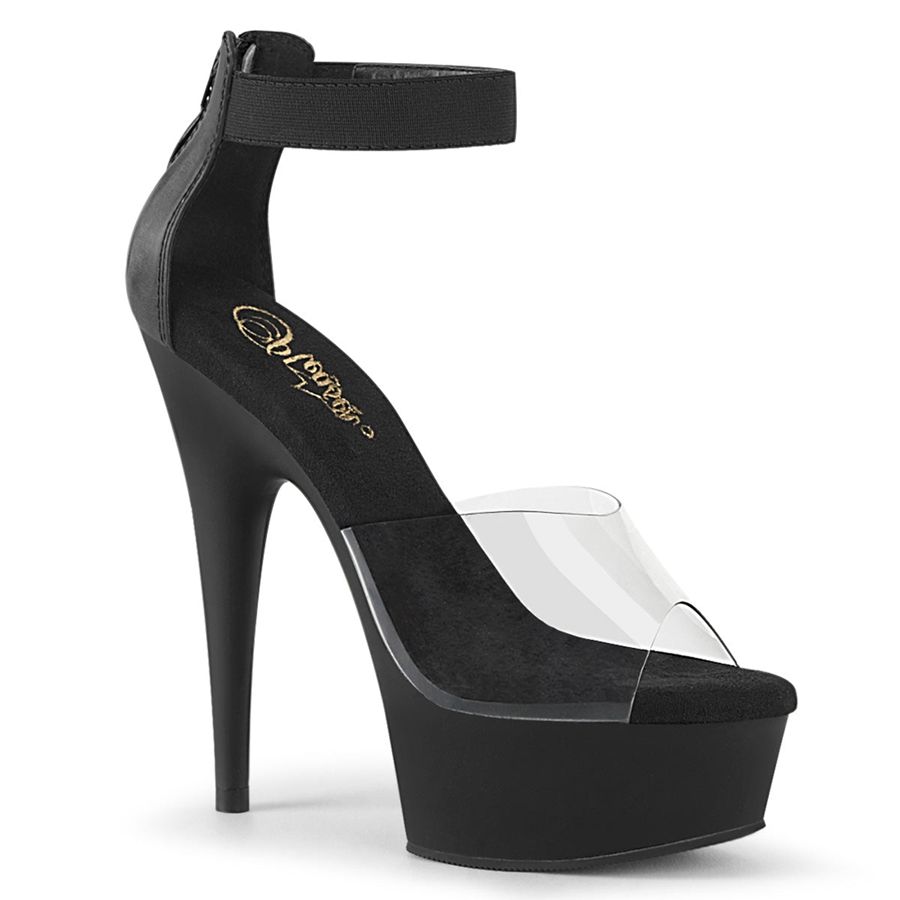 Sandales Bride Cheville Pleaser Delight-624 Noir Femme | TTN-4899231