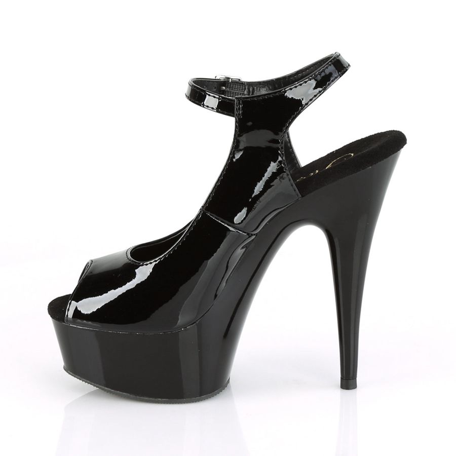 Sandales Bride Cheville Pleaser Delight-655 Noir Femme | CVZ-2107638