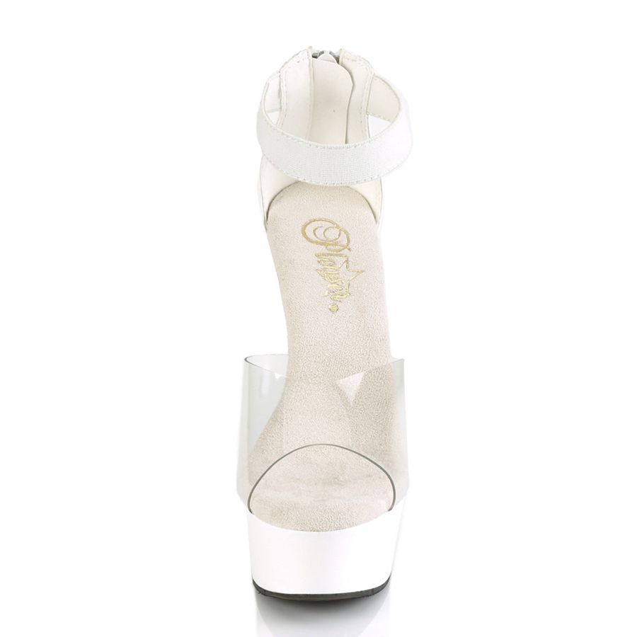 Sandales Bride Cheville Pleaser Delight-624 Blanche Femme | MWK-9415208