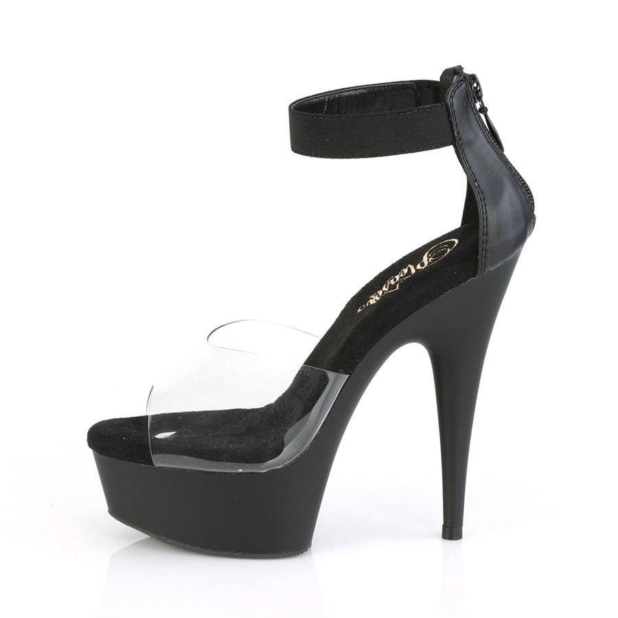 Sandales Bride Cheville Pleaser Delight-624 Noir Femme | TTN-4899231