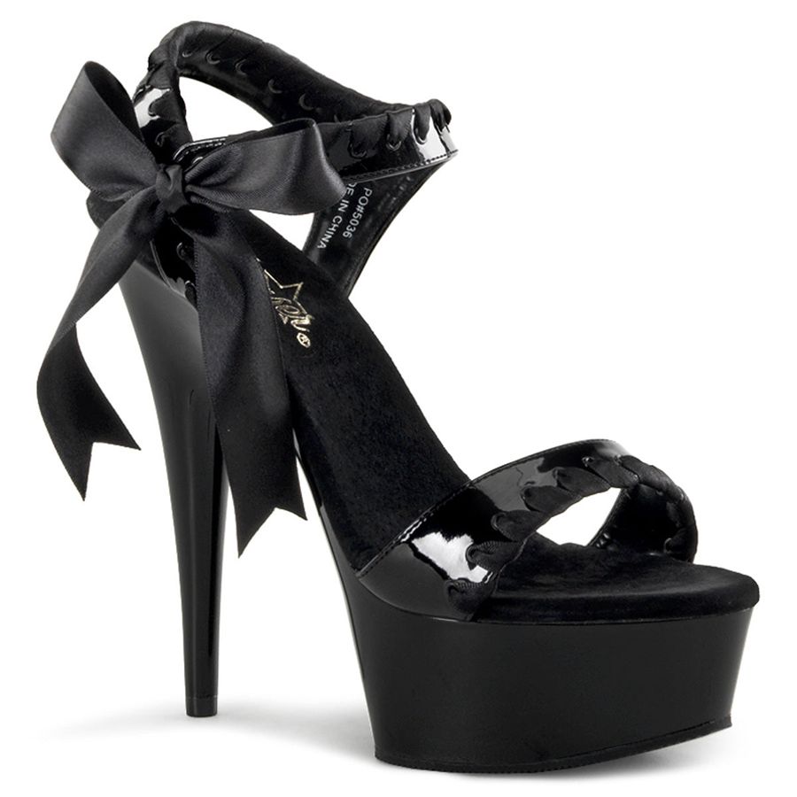 Sandales Bride Cheville Pleaser Delight-615 Noir Femme | NXQ-9586369