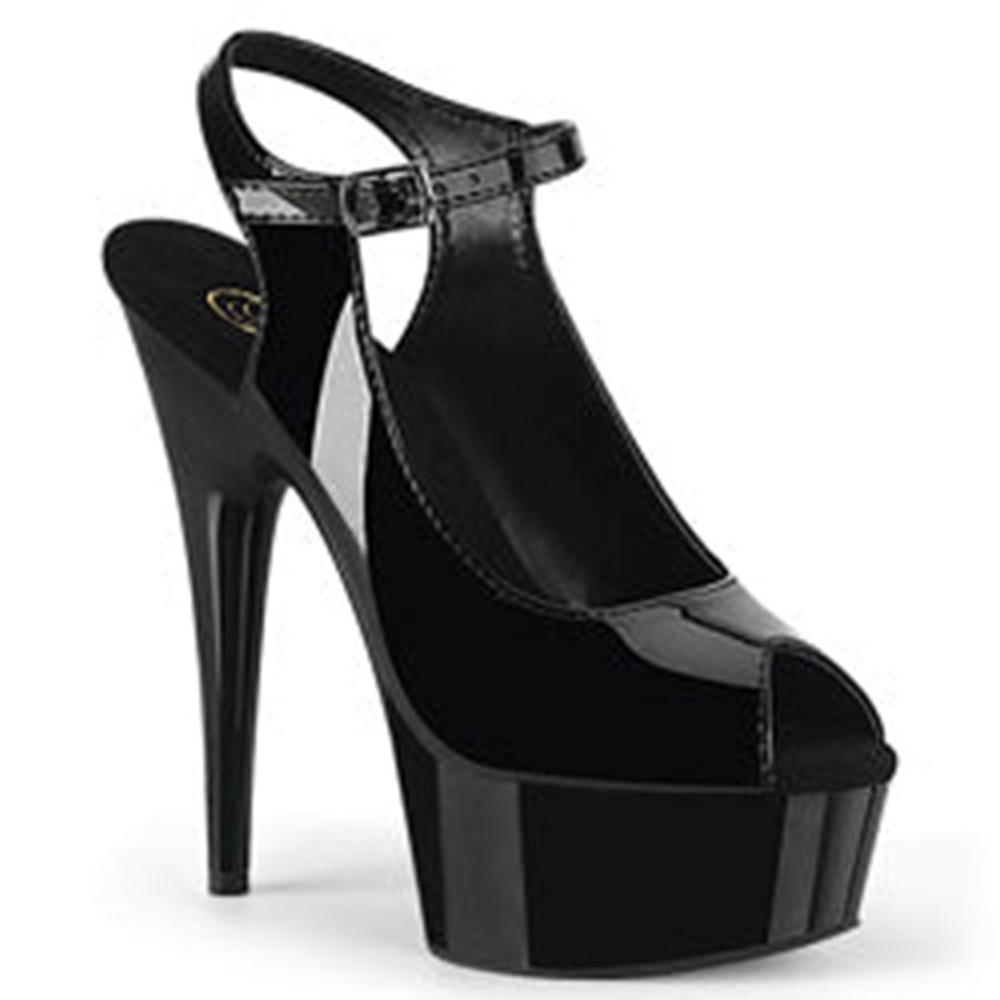 Sandales Bride Cheville Pleaser Delight-655 Noir Femme | CVZ-2107638