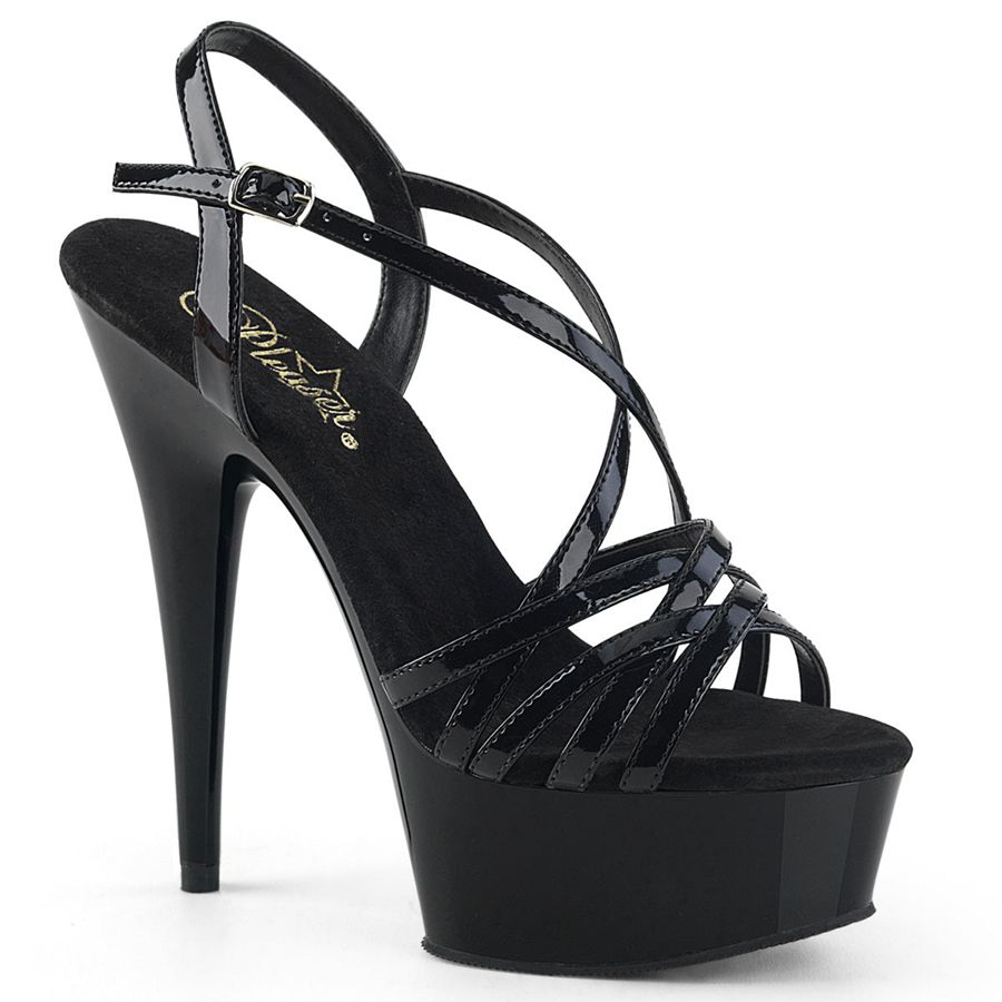 Sandales Bride Cheville Pleaser Delight-613 Noir Femme | RAE-8169372