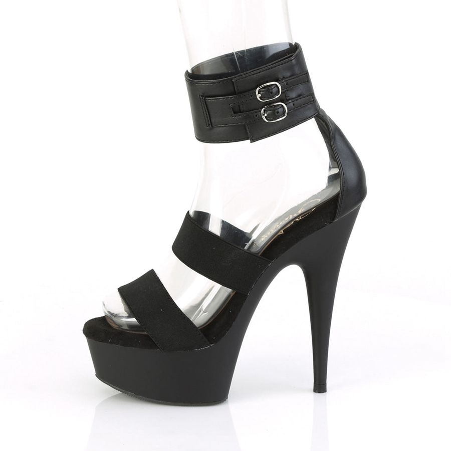 Sandales Bride Cheville Pleaser Delight-672 Noir Femme | TJX-9971166