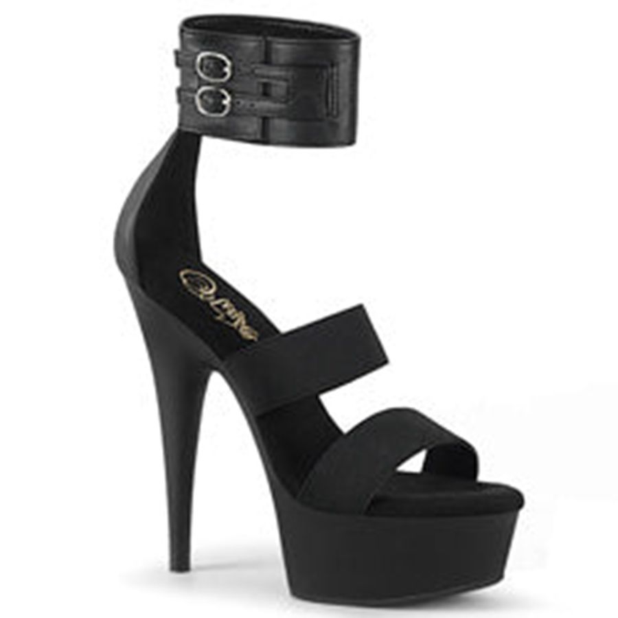 Sandales Bride Cheville Pleaser Delight-672 Noir Femme | TJX-9971166