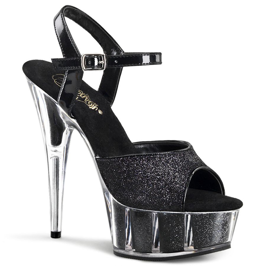 Sandales Bride Cheville Pleaser Delight-609-5G Noir Femme | WAQ-6781978