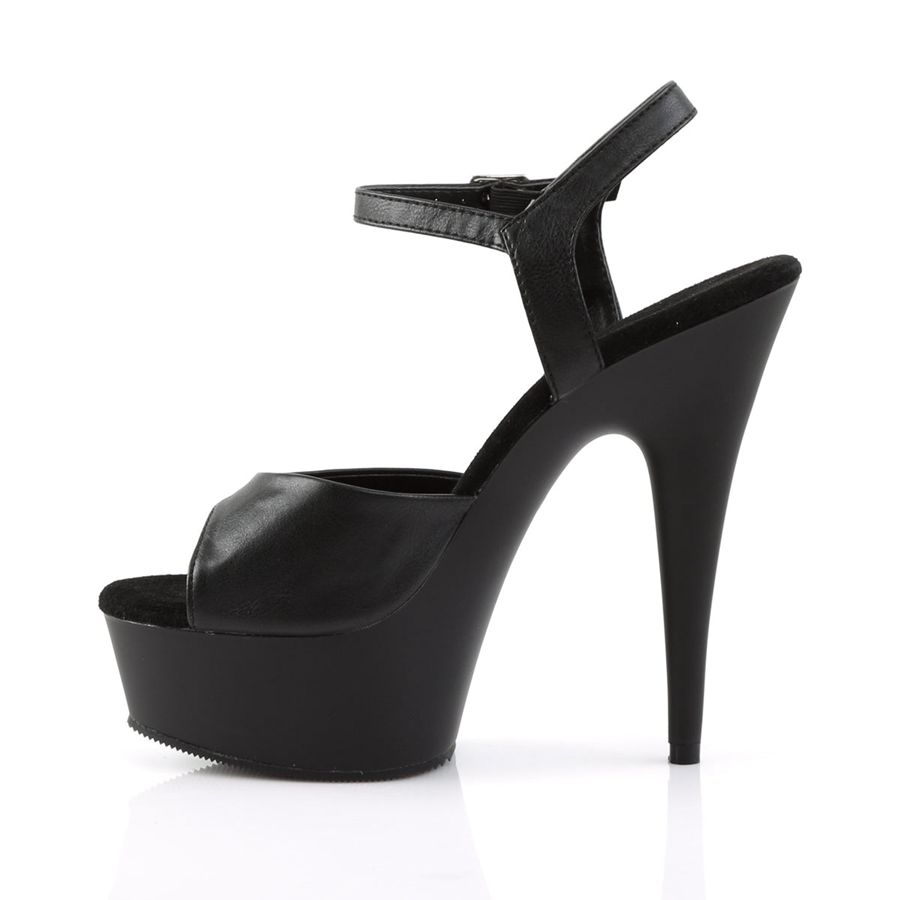 Sandales Bride Cheville Pleaser Delight-609 Noir Femme | KMK-1669527