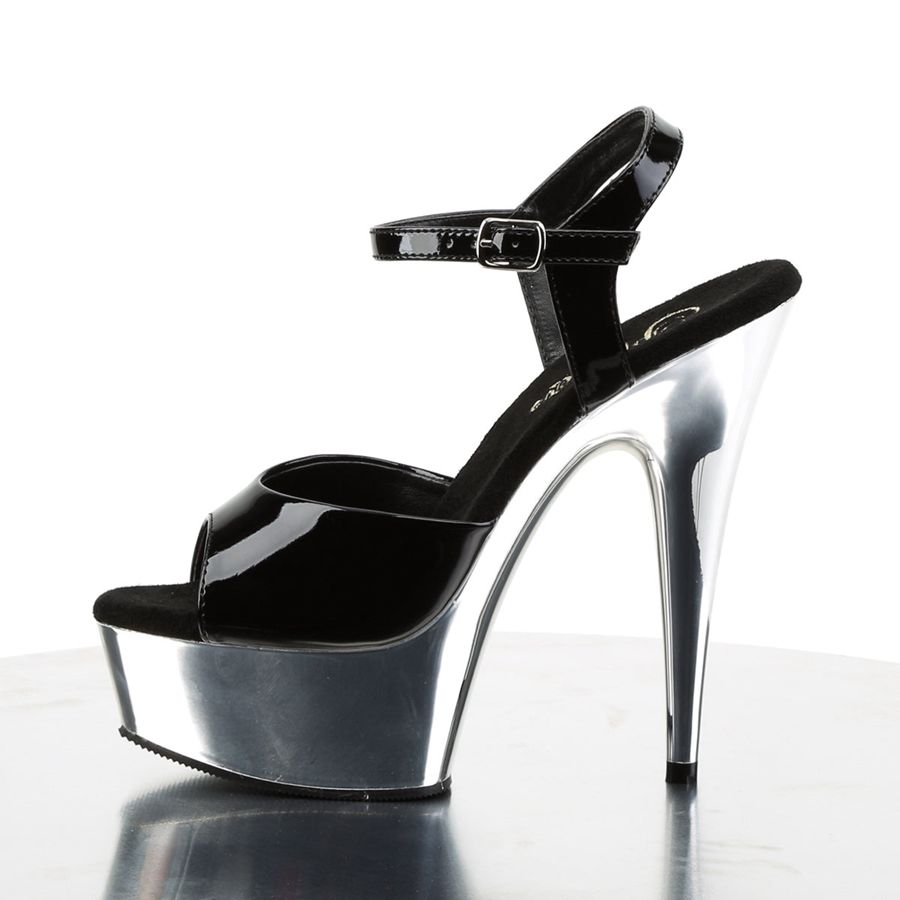 Sandales Bride Cheville Pleaser Delight-609 Argent Femme | DQO-0899805