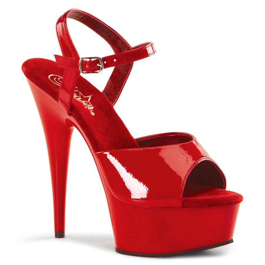 Sandales Bride Cheville Pleaser Delight-609 Rouge Femme | XPO-2201407