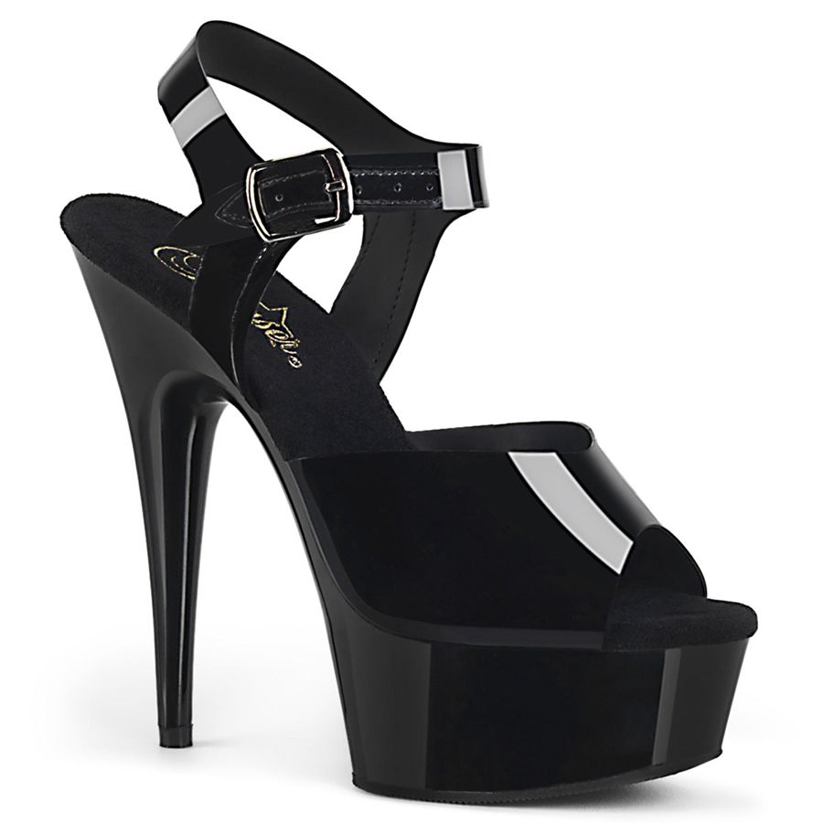 Sandales Bride Cheville Pleaser Delight-608N Noir Femme | GQD-1068683