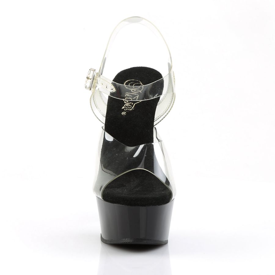 Sandales Bride Cheville Pleaser Delight-608 Noir Femme | SZY-0502509