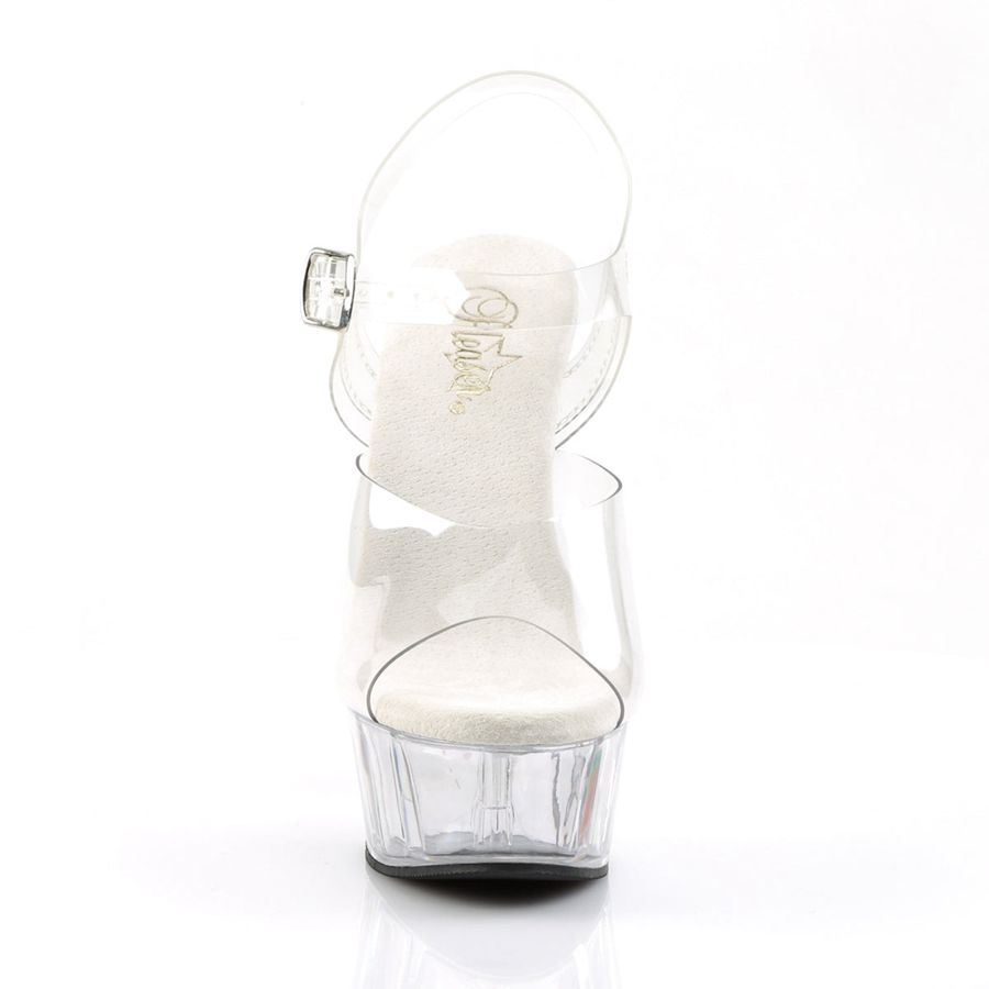 Sandales Bride Cheville Pleaser Delight-608 Clear Femme | KWX-7313888