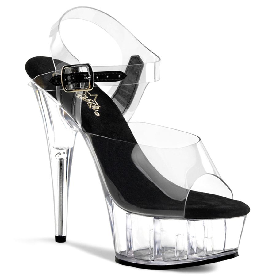 Sandales Bride Cheville Pleaser Delight-608 Clear Femme | KCV-7131662