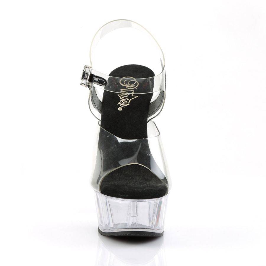 Sandales Bride Cheville Pleaser Delight-608 Clear Femme | KCV-7131662