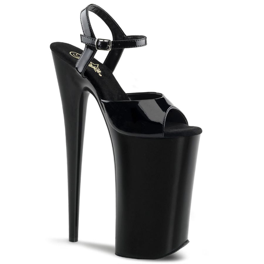 Sandales Bride Cheville Pleaser Beyond-009 Noir Femme | WWN-0258727