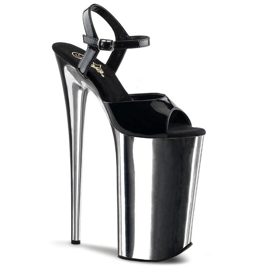 Sandales Bride Cheville Pleaser Beyond-009 Argent Femme | MPA-4309840