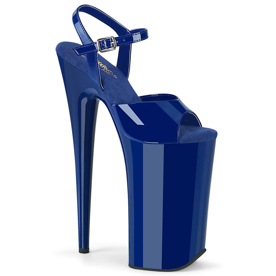 Sandales Bride Cheville Pleaser Beyond-009 Bleu Marine Femme | XRJ-5238877