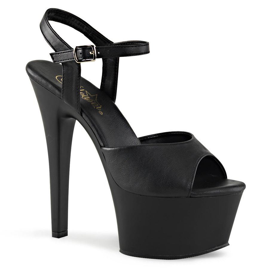 Sandales Bride Cheville Pleaser Aspire-609 Noir Femme | ZJX-7305335