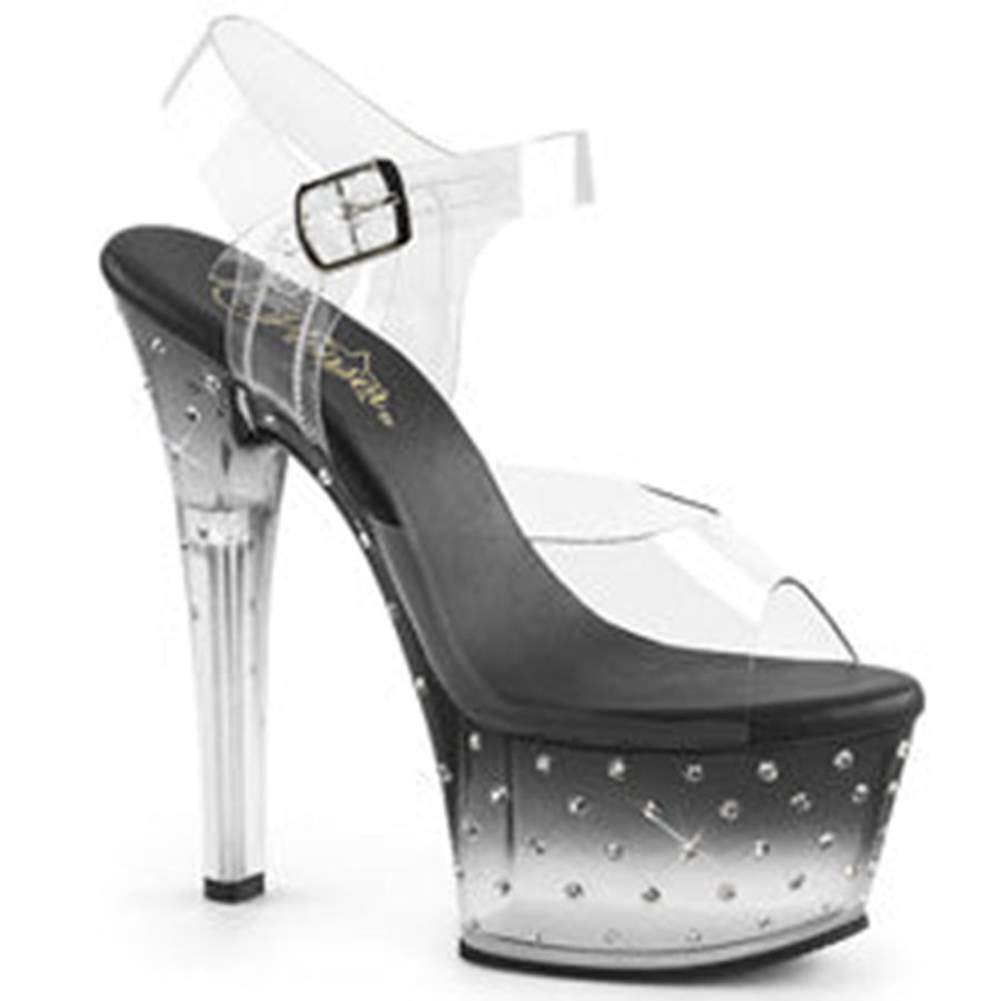 Sandales Bride Cheville Pleaser Aspire-608STD Noir Femme | RPQ-6989786