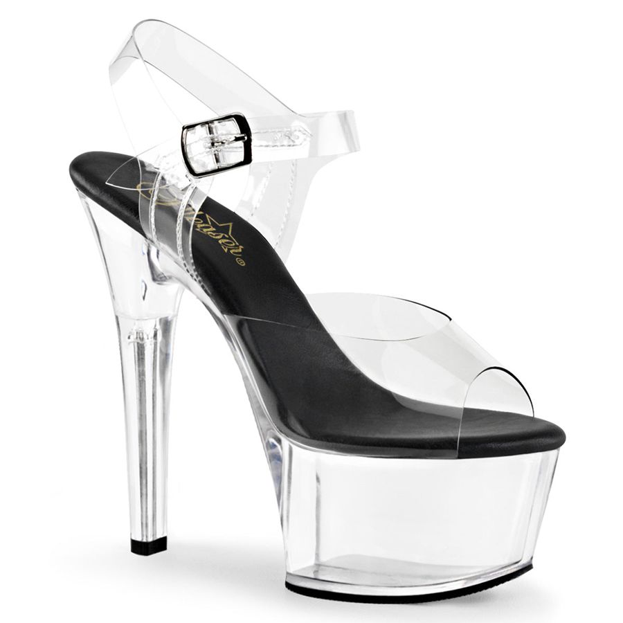 Sandales Bride Cheville Pleaser Aspire-608 Clear Femme | YLC-3184165